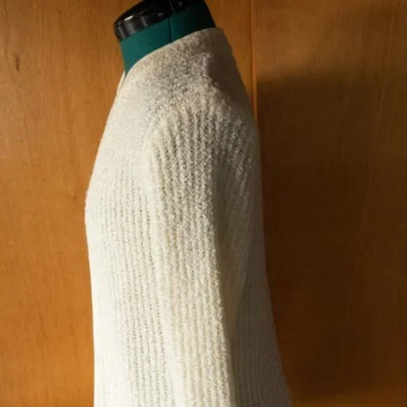 Goudchaux Maison Blanche ? Cream Boucle Knitted Cardigan Sweater womens M/L - Picture 6 of 13